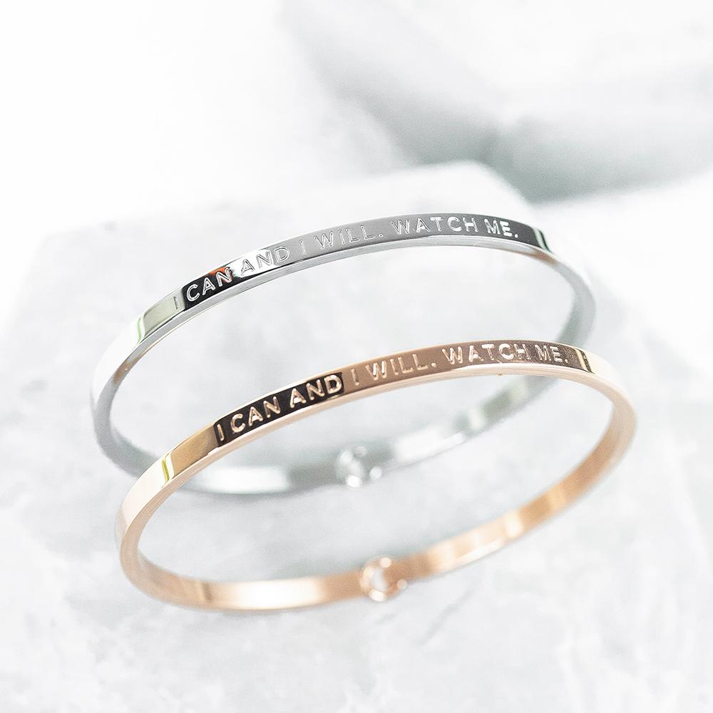 I Can and I Will. Watch Me. - Kids/Teens Bangle