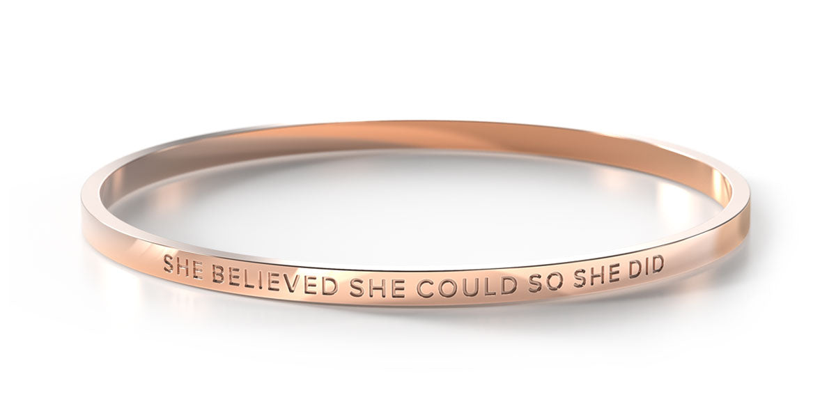 She Believed She Could So She Did. - Kids/Teens Bangle