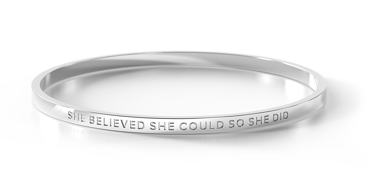 She Believed She Could So She Did. - Kids/Teens Bangle